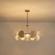 Imagine Lumină suspendată metal-sticlă 6 lumini 6XE14 max 8W 560X670mm aur roz Arte Illumina Glow