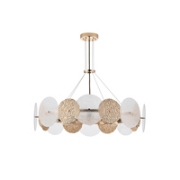 Imagine Lumină suspendată metal-sticlă 8 lumini 8XE14 max 8W 700X690mm aur rose Arte Illumina Glow