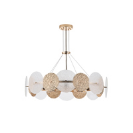 Imagine Lumină suspendată metal-sticlă 8 lumini 8XE14 max 8W 700X690mm aur rose Arte Illumina Glow
