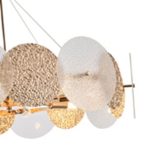 Imagine Lumină suspendată metal-sticlă 8 lumini 8XE14 max 8W 700X690mm aur rose Arte Illumina Glow
