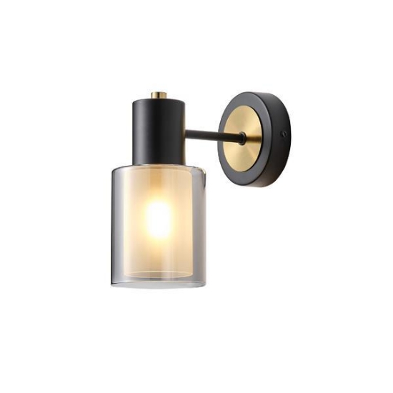 Imagine Aplica de perete metal-sticlă cu un singur bec 1XE14 max 8W 180x100x210mm negru-bronz Arte Illumina Silence