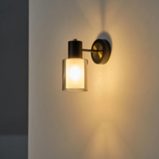 Imagine Aplica de perete metal-sticlă cu un singur bec 1XE14 max 8W 180x100x210mm negru-bronz Arte Illumina Silence