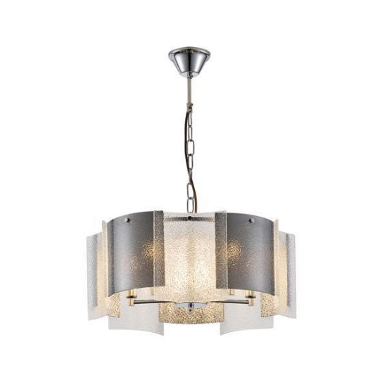 Imagine Lampa suspendată metal-sticlă 5 lumini 5XE14 max 8W 450X680mm argintie Arte Illumina Folia