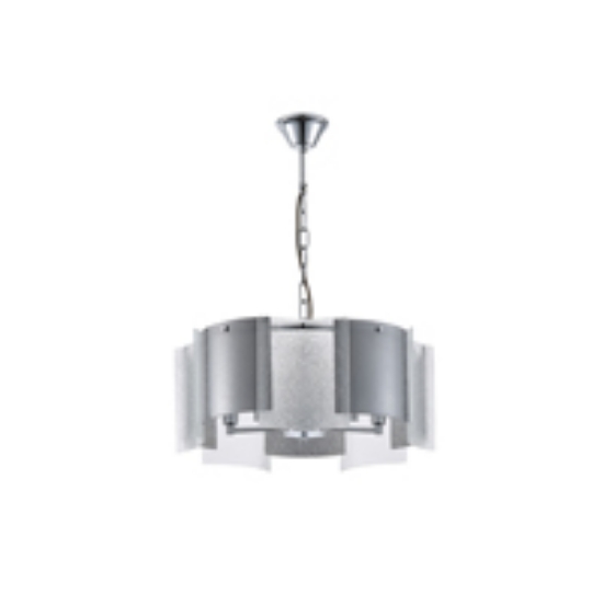Imagine Lampa suspendată metal-sticlă 5 lumini 5XE14 max 8W 450X680mm argintie Arte Illumina Folia