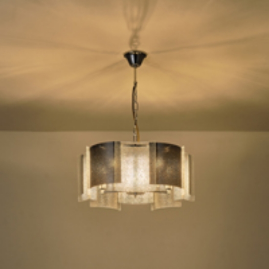 Imagine Lampa suspendată metal-sticlă 5 lumini 5XE14 max 8W 450X680mm argintie Arte Illumina Folia