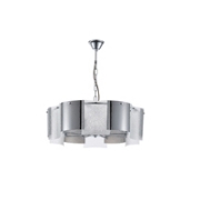Imagine Lumină suspendată metal-sticlă 8 lumini 8XE14 max 8W 8650X680mm argintie Arte Illumina Folia