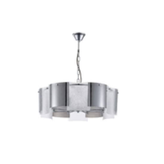 Imagine Lumină suspendată metal-sticlă 8 lumini 8XE14 max 8W 8650X680mm argintie Arte Illumina Folia
