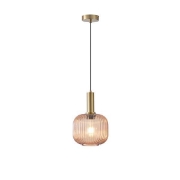 Imagine Lumină suspendată metal-sticlă rotundă 1xE27 Max 15W 200x180x1485mm Amber Arte Illumina Topaz
