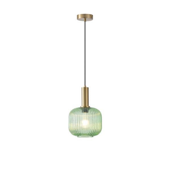 Imagine Lampa suspendată metal-sticlă rotundă 1xE27 Max 15W 200x180x1485mm verde Arte Illumina Topaz