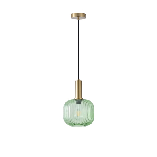 Imagine Lampa suspendată metal-sticlă rotundă 1xE27 Max 15W 200x180x1485mm verde Arte Illumina Topaz