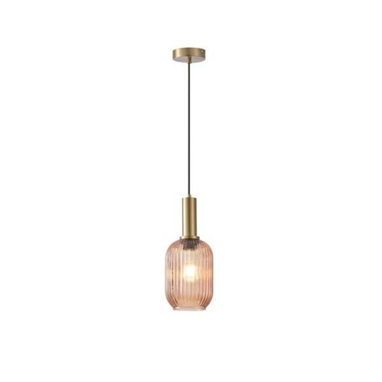 Imagine Lustră metal-sticlă cu un singur corp 1xE27 Max15W 130x165x1485mm Amber Arte Illumina Topaz