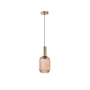 Imagine Lustră metal-sticlă cu un singur corp 1xE27 Max15W 130x165x1485mm Amber Arte Illumina Topaz