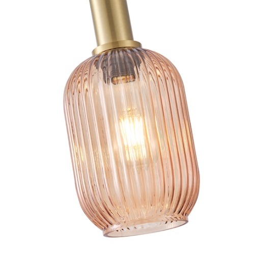 Imagine Lustră metal-sticlă cu un singur corp 1xE27 Max15W 130x165x1485mm Amber Arte Illumina Topaz