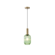 Imagine Lustră metal-sticlă cu un singur bec 1X27 Max15W 130X165X1485mm verde Arte Illumina Topaz