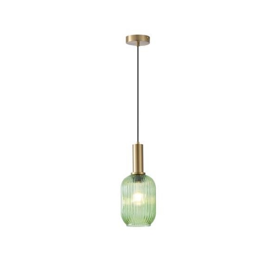 Imagine Lustră metal-sticlă cu un singur bec 1X27 Max15W 130X165X1485mm verde Arte Illumina Topaz