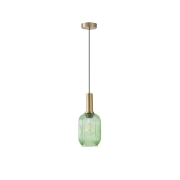 Imagine Lustră metal-sticlă cu un singur bec 1X27 Max15W 130X165X1485mm verde Arte Illumina Topaz