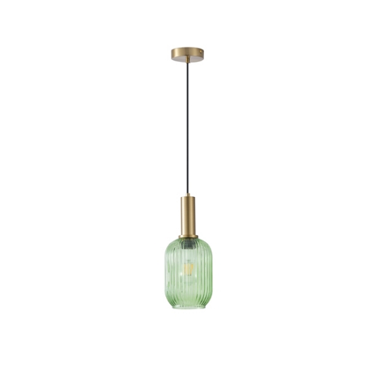 Imagine Lustră metal-sticlă cu un singur bec 1X27 Max15W 130X165X1485mm verde Arte Illumina Topaz