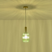 Imagine Lustră metal-sticlă cu un singur bec 1X27 Max15W 130X165X1485mm verde Arte Illumina Topaz