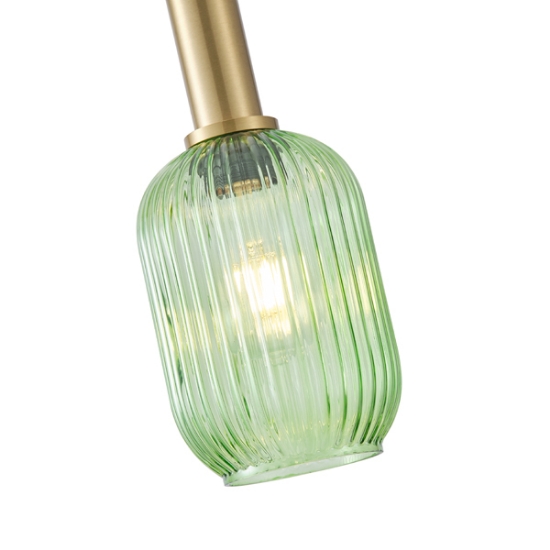 Imagine Lustră metal-sticlă cu un singur bec 1X27 Max15W 130X165X1485mm verde Arte Illumina Topaz