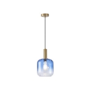 Imagine Lampa suspendată metal-sticlă 1xE27 Max 15W 200x210x1530mm Albastră Arte Illumina Ombre