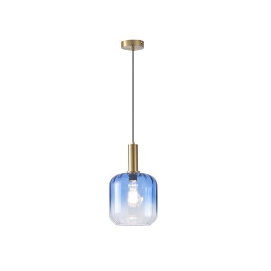 Imagine Lampa suspendată metal-sticlă 1xE27 Max 15W 200x210x1530mm Albastră Arte Illumina Ombre