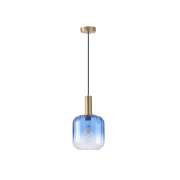 Imagine Lampa suspendată metal-sticlă 1xE27 Max 15W 200x210x1530mm Albastră Arte Illumina Ombre