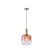 Imagine Lumină suspendată metal-sticlă unică 1xE27 Max 15W 200x210x1530mm Amber Arte Illumina Ombre