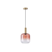 Imagine Lumină suspendată metal-sticlă unică 1xE27 Max 15W 200x210x1530mm Amber Arte Illumina Ombre