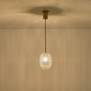 Imagine Lumină suspendată metal-sticlă cu un singur corp 1XE14 Max 8W Ø150X150X1530mm Alb Arte Illumina Candy