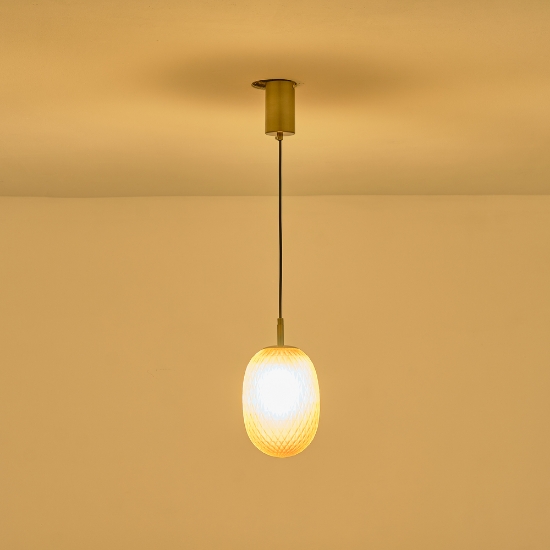 Imagine Lumină suspendată metal-sticlă cu un singur corp 1XE14 Max 8W Ø150X150X1530mm Koniac Arte Illumina Candy