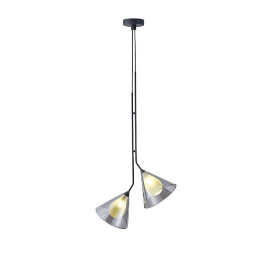 Imagine Lampa suspendată metal-sticlă 2 lumini 2xG9 Max 7W Ø300x1800mm transparent Arte Illumina Delta
