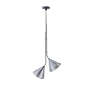 Imagine Lampa suspendată metal-sticlă 2 lumini 2xG9 Max 7W Ø300x1800mm transparent Arte Illumina Delta