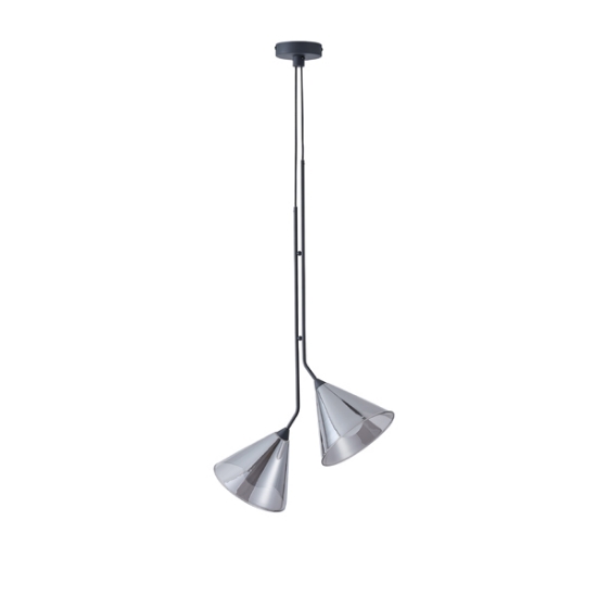 Imagine Lampa suspendată metal-sticlă 2 lumini 2xG9 Max 7W Ø300x1800mm transparent Arte Illumina Delta