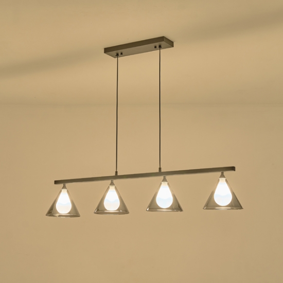 Imagine Lustră metal-sticlă 4 lumini 4xG9 Max 7W 1080x1393mm transparent Arte Illumina Delta