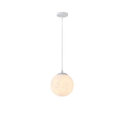 Imagine Lampa suspendată metal-acrilică rotundă cu un singur bec 1X27 Max 15W Ø200X1270mm alb Arte Illumina Selini