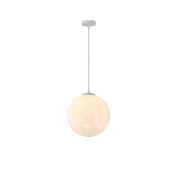 Imagine Lampa suspendată metal-acrilică rotundă cu un singur bec 1X27 Max 15W Ø300X1370mm alb Arte Illumina Selini
