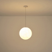 Imagine Lampa suspendată metal-acrilică rotundă cu un singur bec 1X27 Max 15W Ø300X1370mm alb Arte Illumina Selini