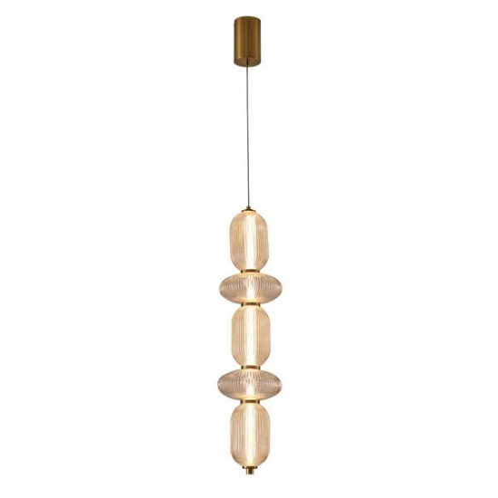 Imagine Lumină suspendată din sticlă și metal LED 24W 1900Lm 3000K 250X860X1460mm TRIAC Dimming Transparent Arte Illumina Verena