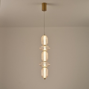 Imagine Lumină suspendată din sticlă și metal LED 24W 1900Lm 3000K 250X860X1460mm TRIAC Dimming Transparent Arte Illumina Verena