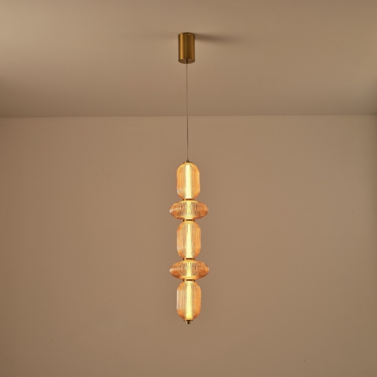 Imagine Lumină suspendată din sticlă și metal LED 24W 1900Lm 3000K 250X860X1460mm TRIAC Dimming Transparent Arte Illumina Verena