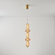 Imagine Lumină suspendată din sticlă și metal LED 24W 1900Lm 3000K 250X860X1460mm TRIAC Dimming Transparent Arte Illumina Verena