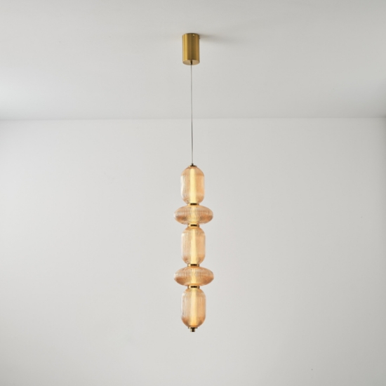 Imagine Lumină suspendată din sticlă și metal LED 24W 1900Lm 3000K 250X860X1460mm TRIAC Dimming Transparent Arte Illumina Verena