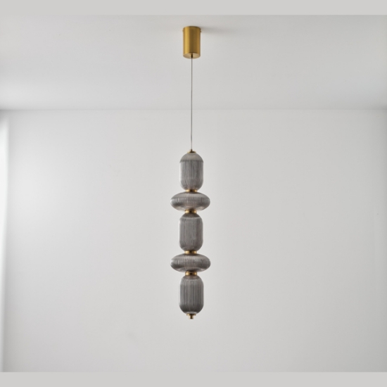 Imagine Lumină suspendată din sticlă și metal LED 24W 1900Lm 3000K 250X860X1460mm TRIAC Dimming Transparent Arte Illumina Verena