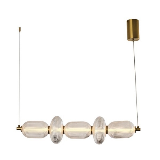 Imagine Lumină suspendată liniară din sticlă-metal LED 24W 1900Lm 3000K 250X860X1460mm TRIAC Dimming Transparent Arte Illumina Verena
