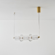 Imagine Lumină suspendată liniară din sticlă-metal LED 24W 1900Lm 3000K 250X860X1460mm TRIAC Dimming Transparent Arte Illumina Verena