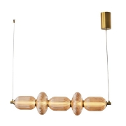 Imagine Lumină suspendată liniară din sticlă-metal LED 24W 1900Lm 3000K 250X860X1460mm TRIAC Dimming Transparent Arte Illumina Verena