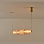 Imagine Lumină suspendată liniară din sticlă-metal LED 24W 1900Lm 3000K 250X860X1460mm TRIAC Dimming Transparent Arte Illumina Verena