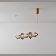 Imagine Lumină suspendată lineară din sticlă-metal LED 24W 1900Lm 3000K 250X860X1460mm TRIAC DIMMING transparent ARTE ILLUMINA VERENA