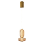 Imagine Lumină suspendată din sticlă și metal LED 10W 800Lm 3000K 220X430X1450mm TRIAC Dimming Transparent Arte Illumina Verena