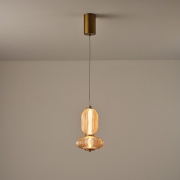 Imagine Lumină suspendată din sticlă și metal LED 10W 800Lm 3000K 220X430X1450mm TRIAC Dimming Transparent Arte Illumina Verena